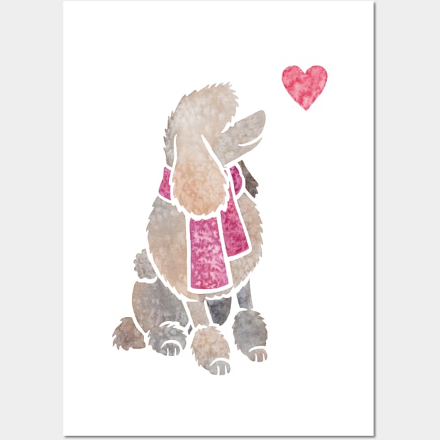 Watercolour Poodle Wall Art by animalartbyjess